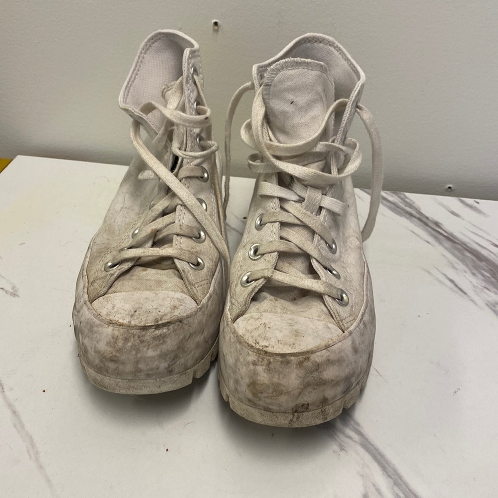 White lugged converse size 8